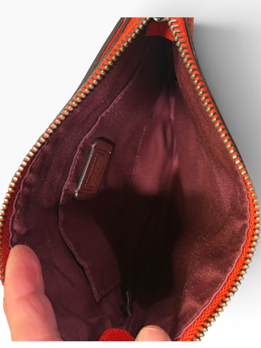 Coach Red Pebbled Leather Jes Slim Crossbody Bag - Picture 9 of 11